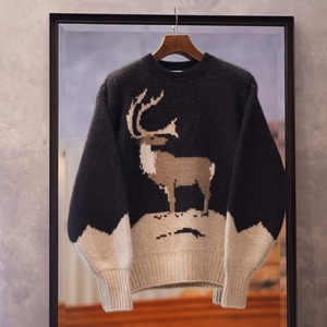HERILL (へリル) 23AW "Cashmere Jacquard Sweater TONAKAI" -Black-