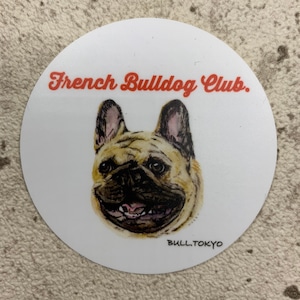 Bull.Tokyo オリジナル ステッカー Part.2 「- French Bulldog Club -」フォーン