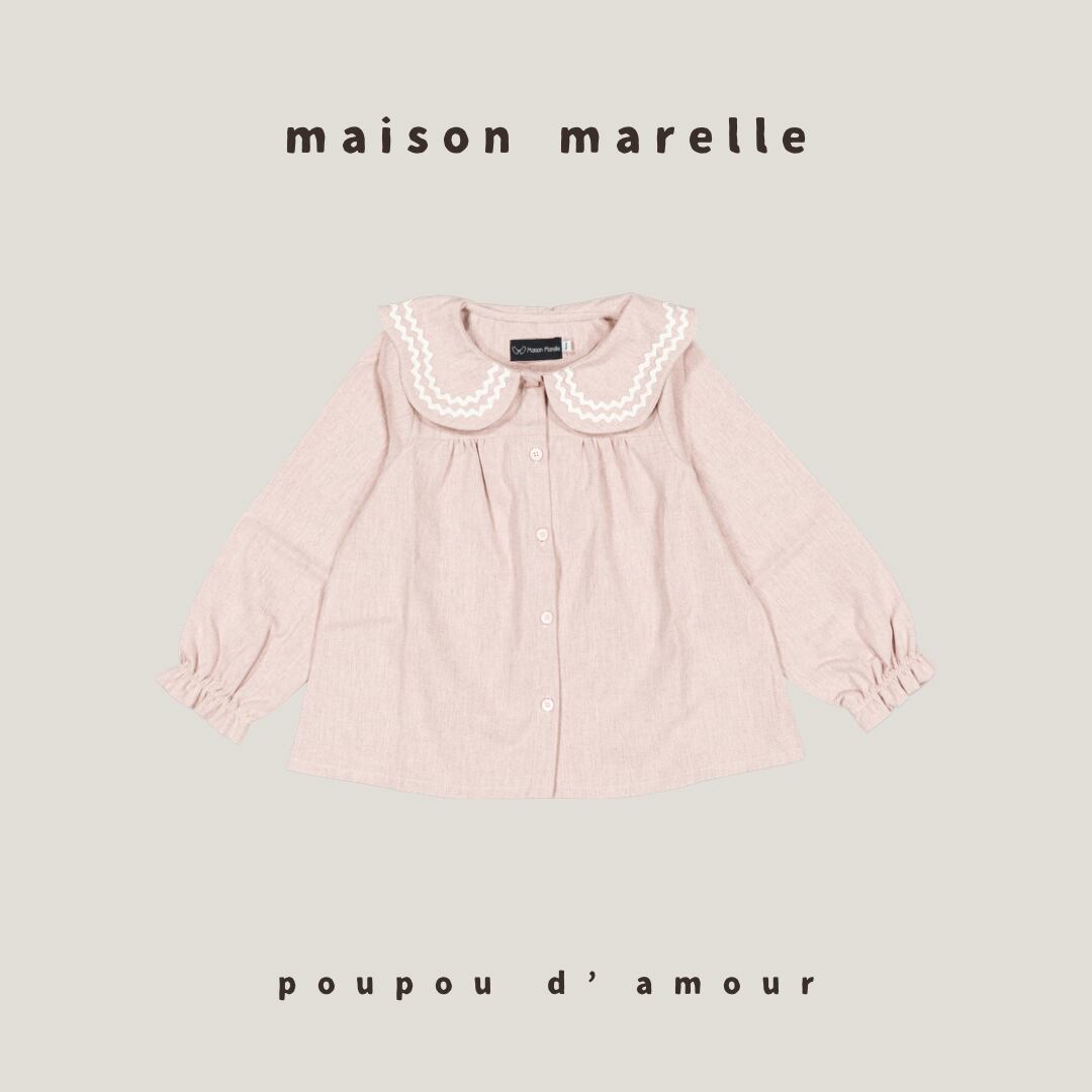 12M~5Y 送料無料【予約】maison marelle|Blouse PASSY - dusty pink (11月上旬以降入荷予定)