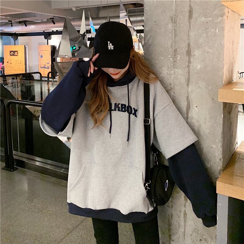 スポーティー レイヤード風ロゴパーカー トップス カジュアル 学生 双子コーデ Lamitte Deco トレンド 韓国ファッション ショップ Base店