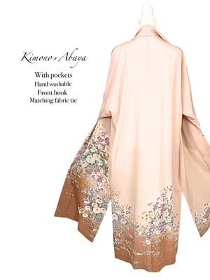 (Size:M/Kimono×Abaya)Sakura and flowers pattern