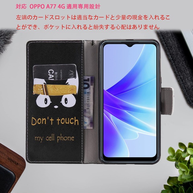 【新着商品】FOR OPPO A77 4G ケース スマホケース 手帳型 ケース FOR OPPO A77 4G カバー 猫 ストラップホール付きスタンド機能付き スマホカバー 財布型 マグネット付き シンプル カード収納 耐衝撃 PCduoduo