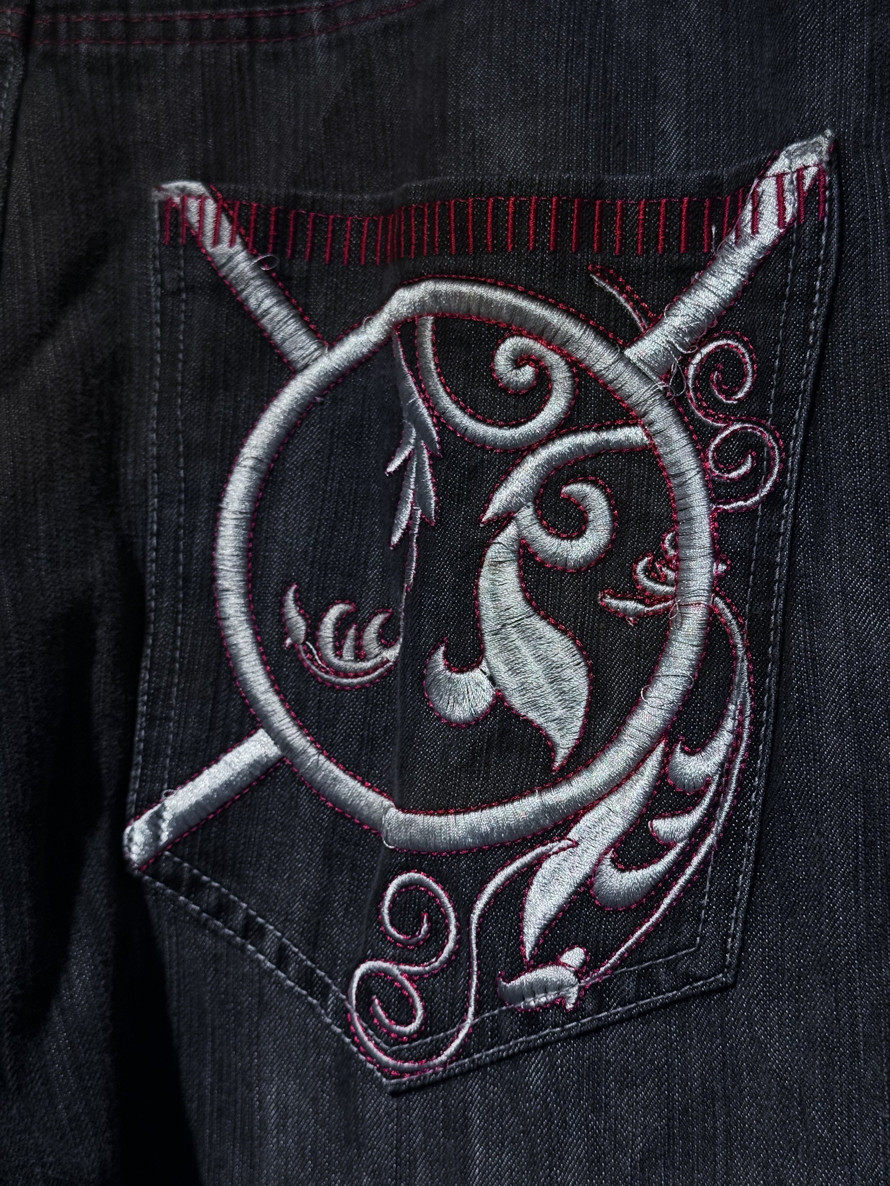 サンバルページ D4C】vintage trival embroidery design redstich buggy denim pants