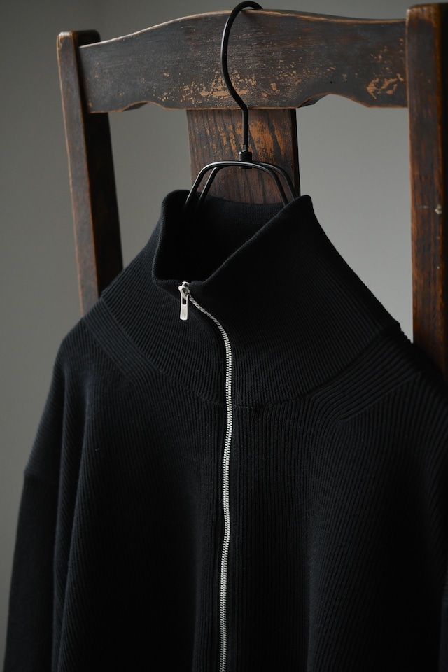 BATONER / HARD TWIST WOOL RIB DRIVERS KNIT (Black)