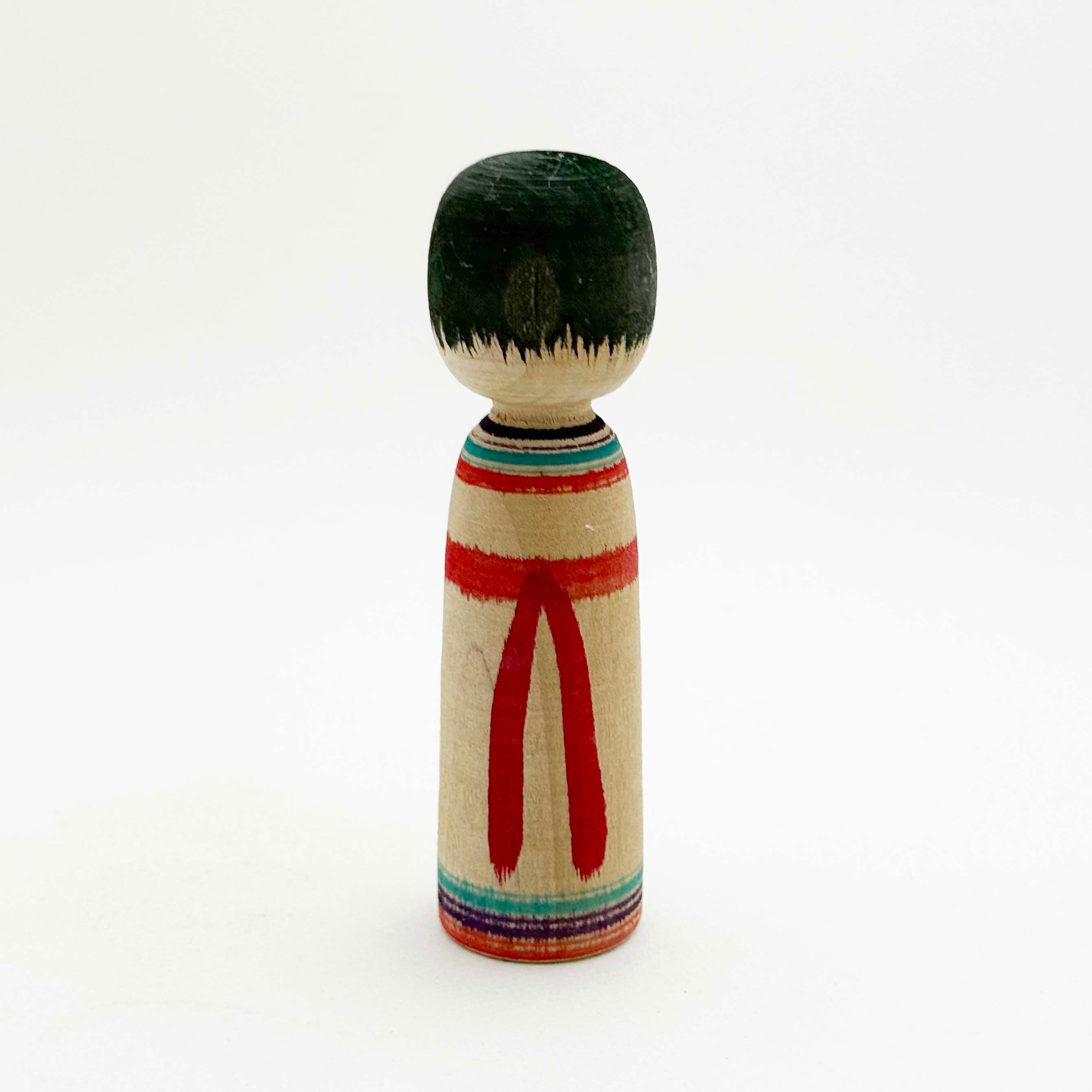 今晃工人こけし（菊四段 4寸）