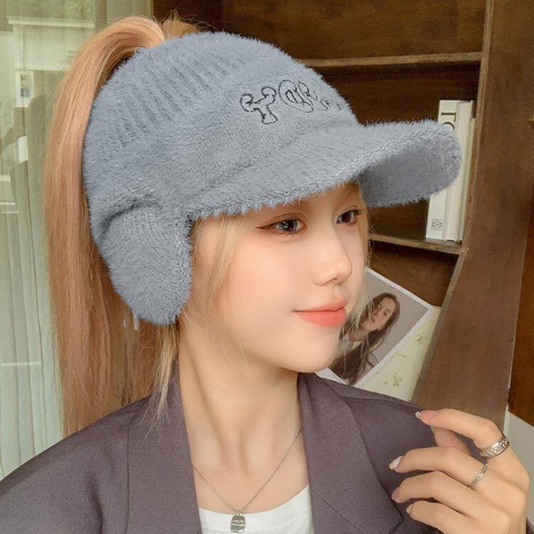 冬 レディース 帽子 サイクリング 耳当て付き ニット帽 ランニング