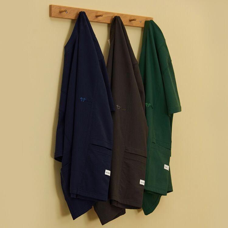 ★EMBROIDERED BOTH SIDE POCKETS LOOSE T-SHIRT　　　A0542