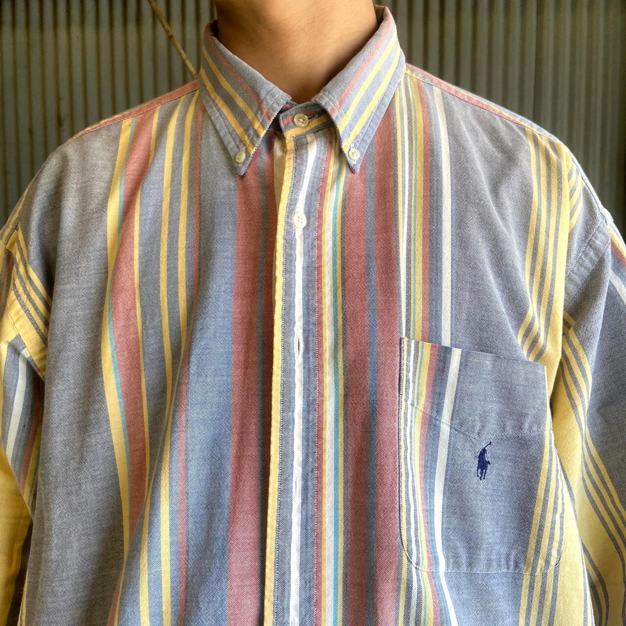 ビッグサイズ 90年代 RALPH LAUREN ラルフローレン The Big Shirt 長袖 マルチストライプシャツ メンズXXL 古着 90s  ビンテージ ヴィンテージ ビッグシャツ ボタンダウンシャツ 大きいサイズ 【長袖シャツ】【AL20】 | cave 古着屋【公式】古着通販サイト