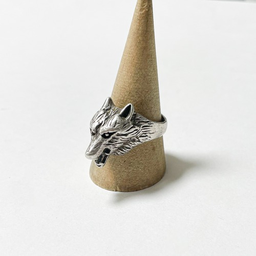 Vintage Euro 925 Silver Wolf Head Ring From Hungary