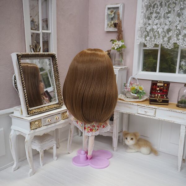 ミディブライス ウィッグ センターパートロング マロンブラウン 7.5