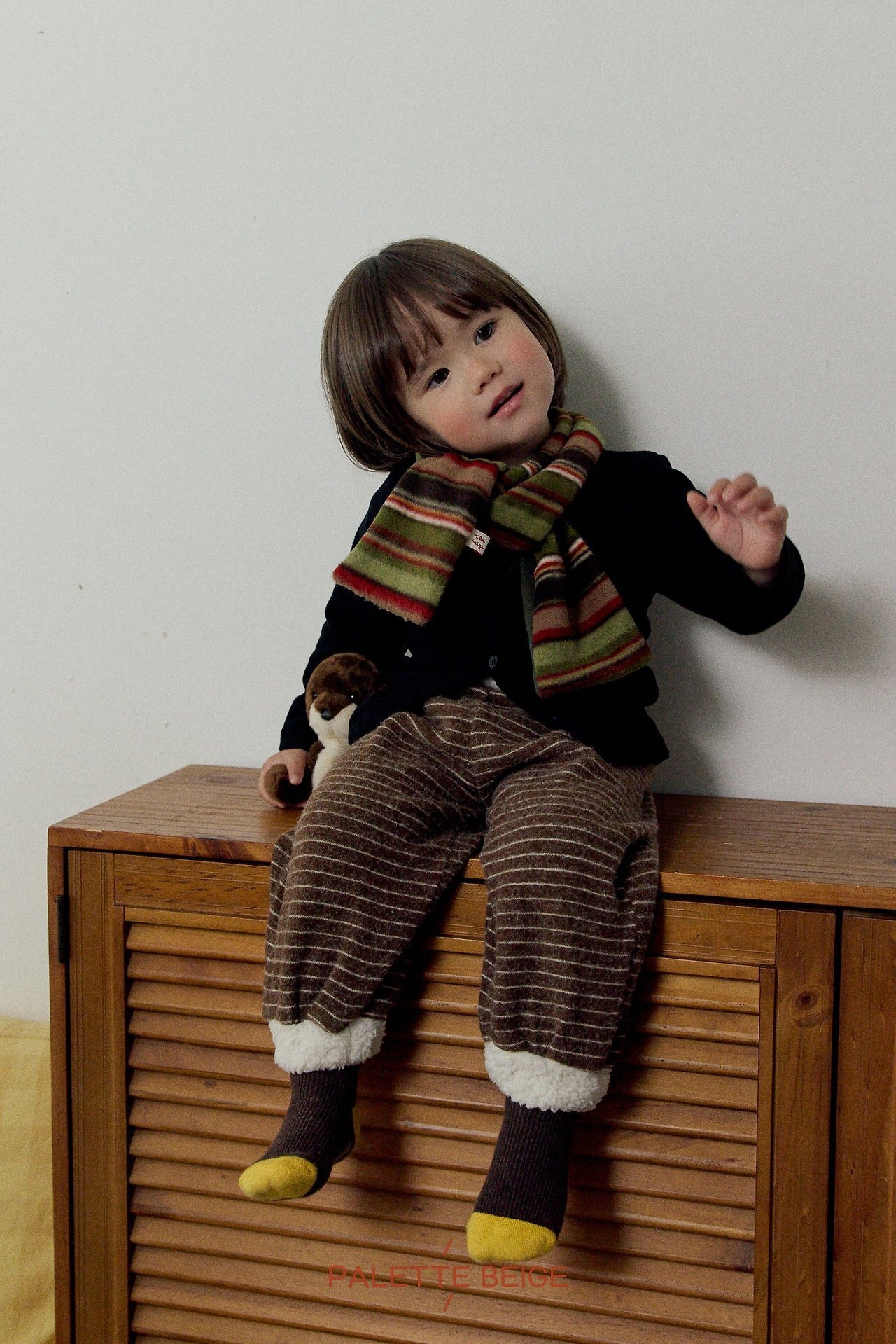 the beige［取寄］reversible muffler 26winter