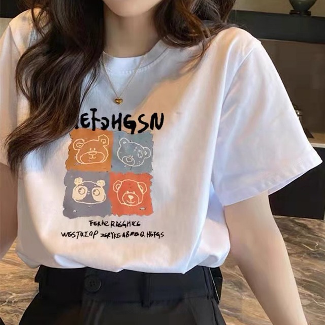 Round neck bear T-shirt【L22SS0106】