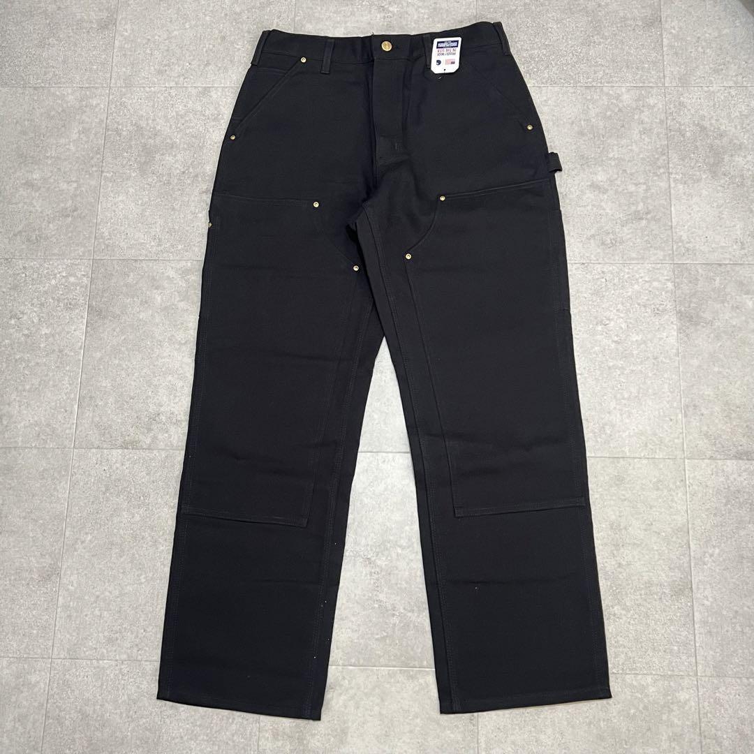 32×30 カーハート USA規格 未使用品 ダブルニー ブラック 黒 パンツ