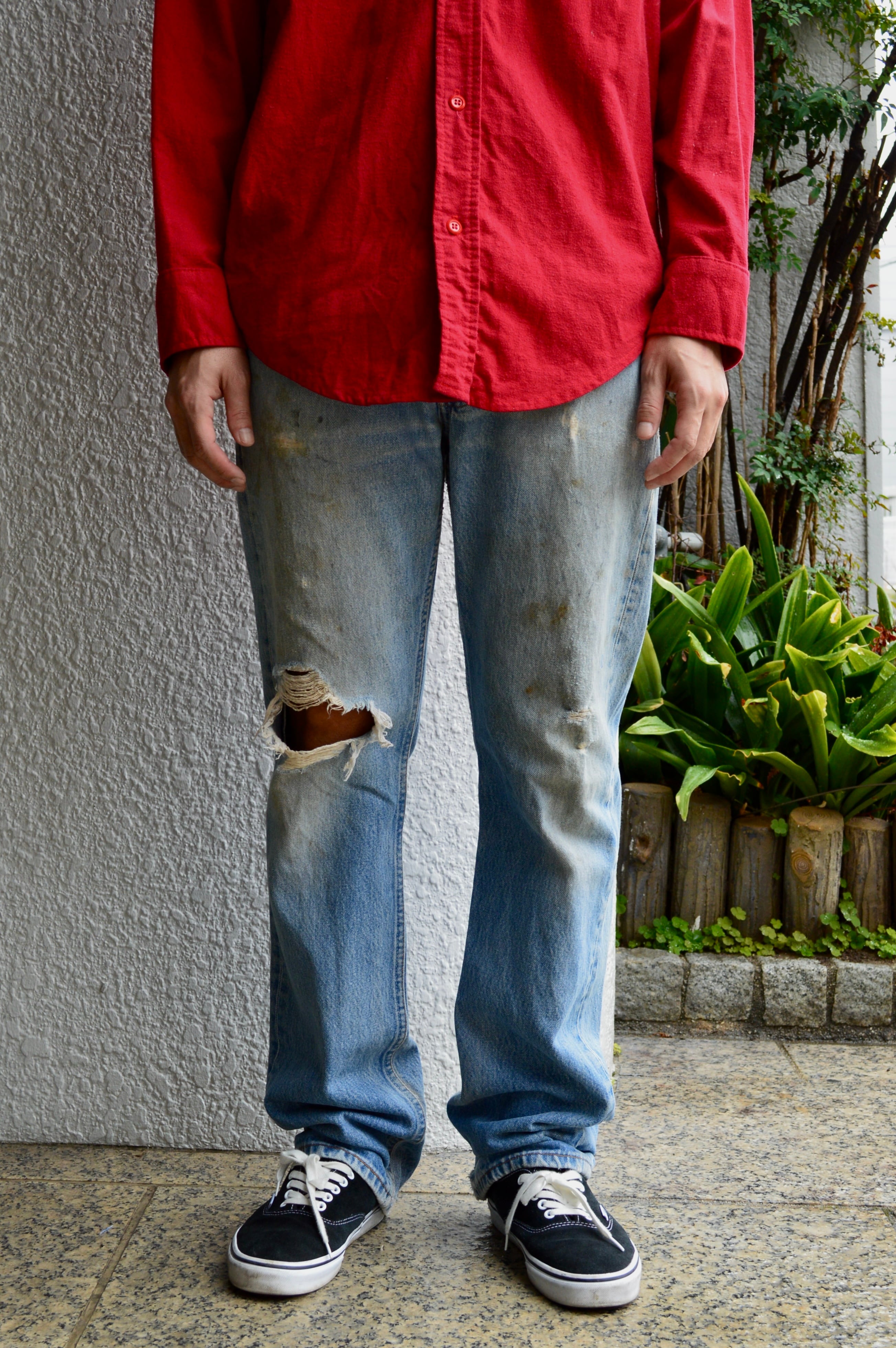 Levi's 501XX 90s Made in USA 1998 W33 L36 Damage Straight
