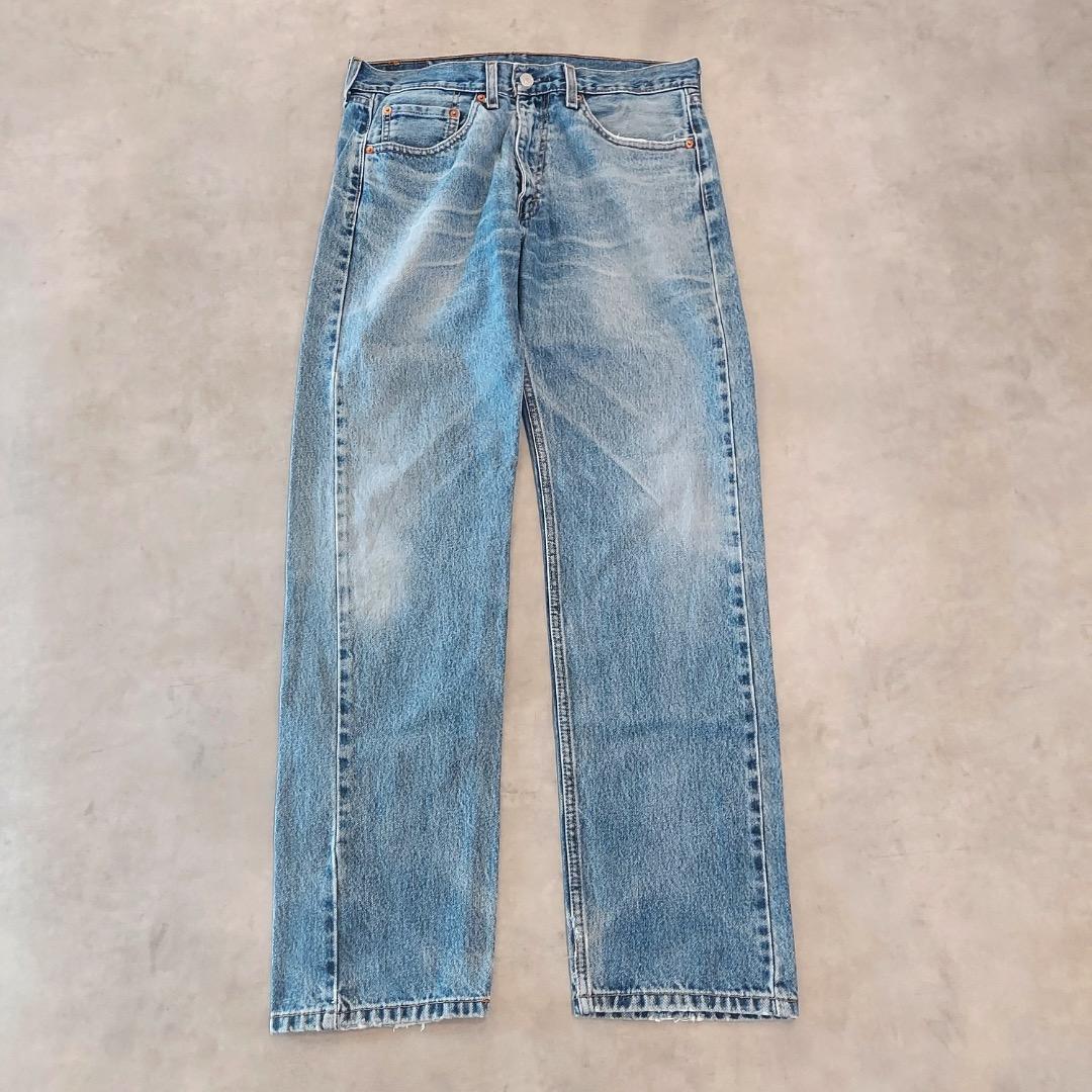 リーバイス505 Levis W33 ブルーデニム 青 ヒゲ 古着 17222