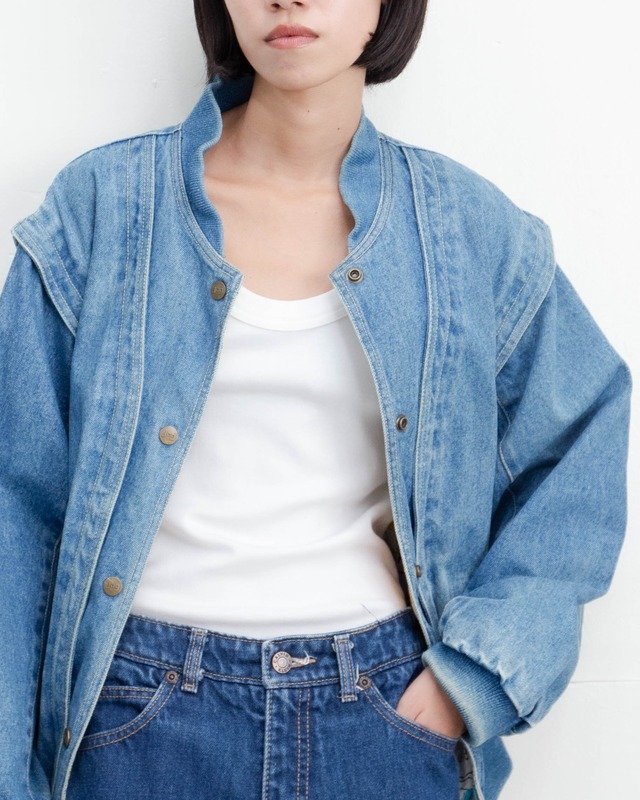 1980s layered design denim blouson