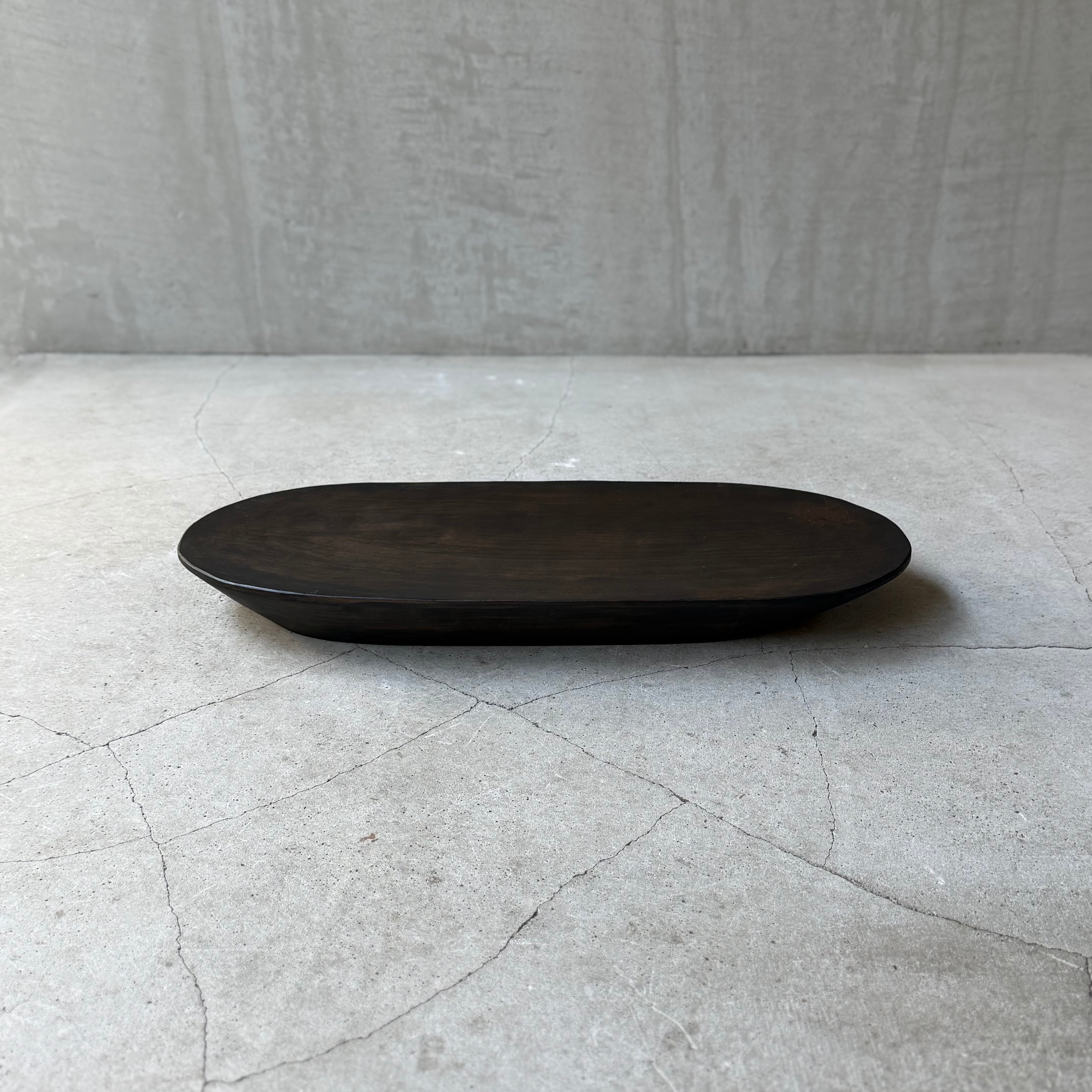 徒爾 楕円茶盤 小 サクラ 黒漆（国産/松煙） | gallery 一白
