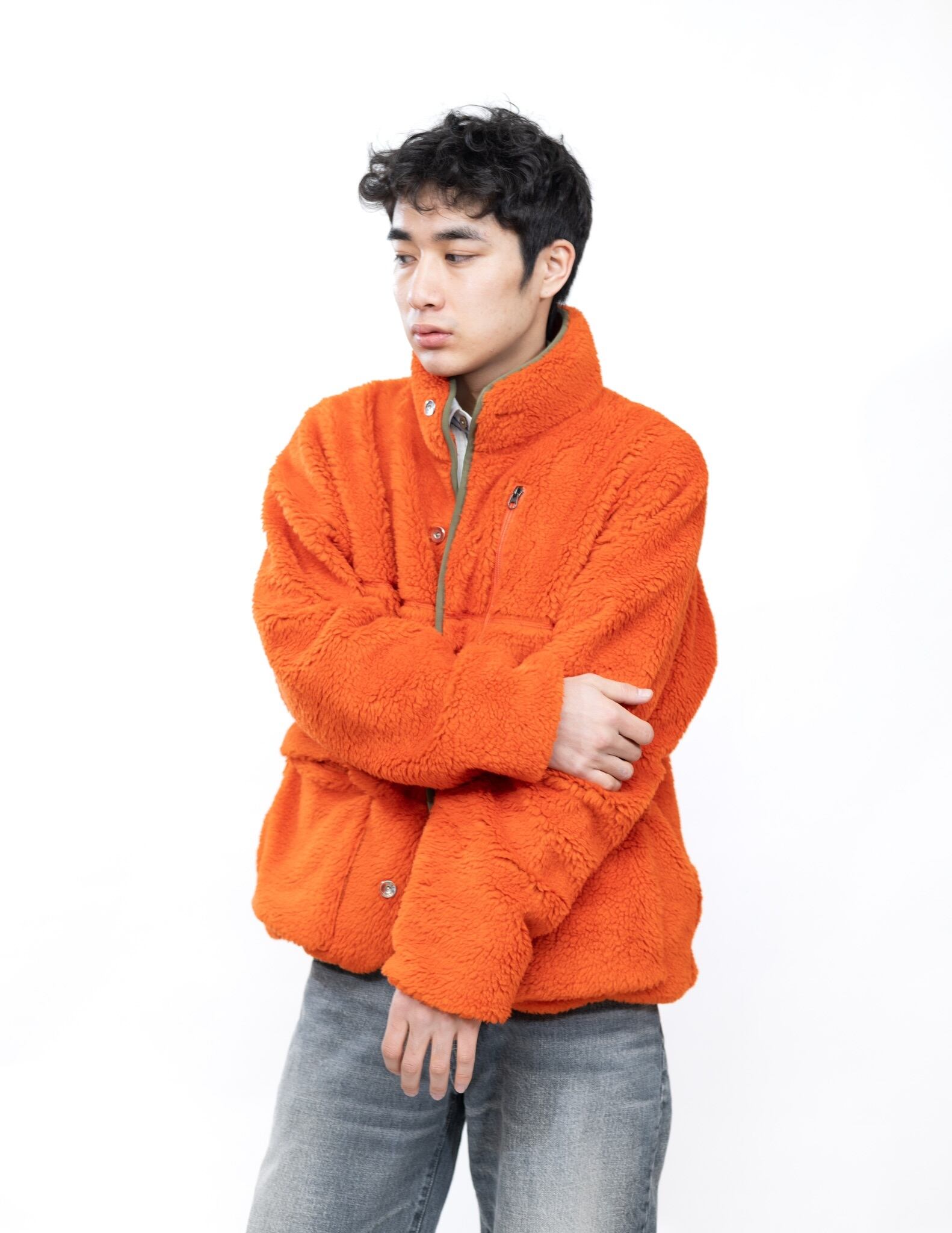 Simply complicated FLEECE JACKET ORANGE 