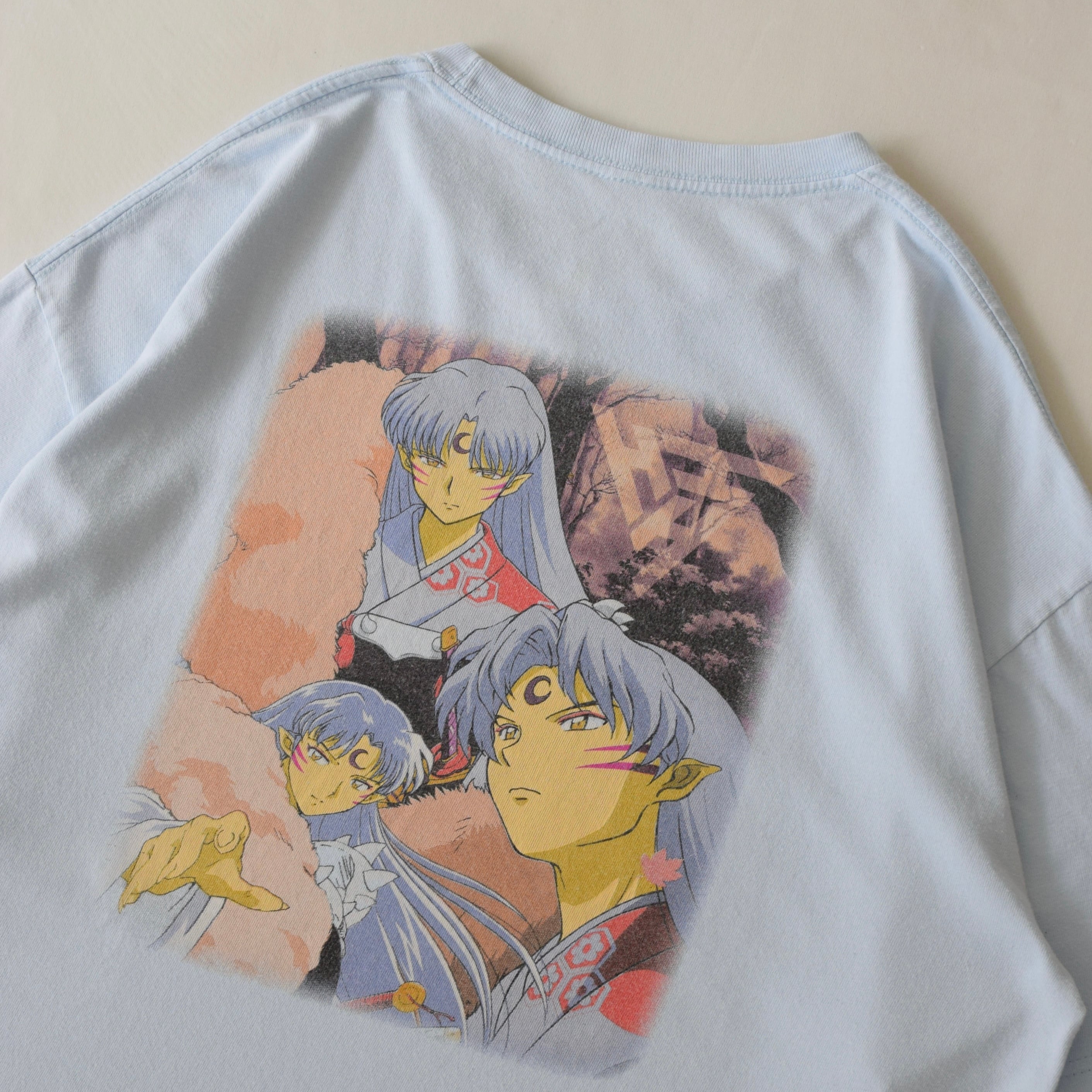犬夜叉 殺生丸 Tシャツ メンズ L ブルー アニメT 古着 ヴィンテージ fc