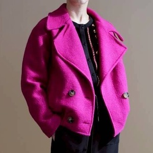 ★ダブルギャザーショートコート(ピンク)