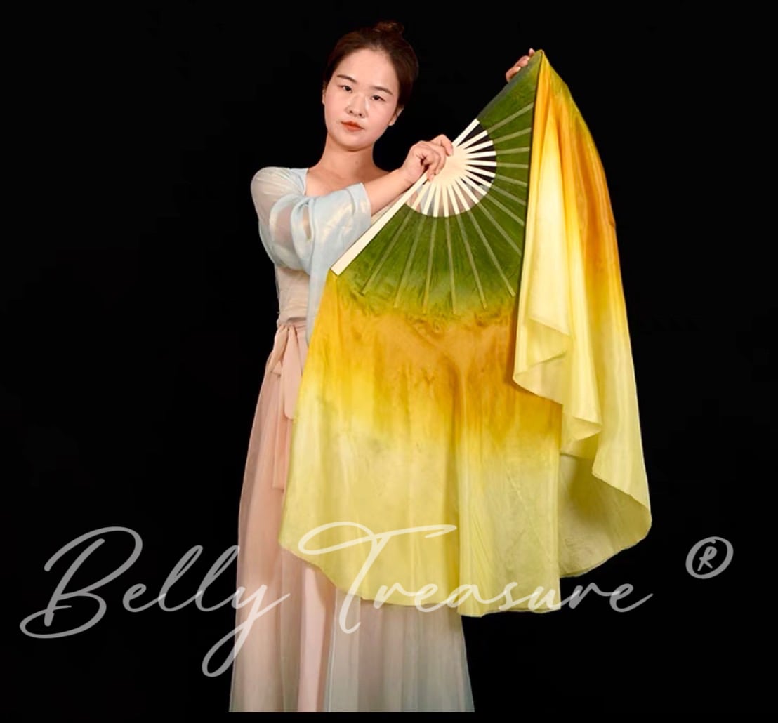 【翌日発送可能商品】シルクファンベール 55cm グリーン/オレンジ/イエロー 一本 YD 001 202211