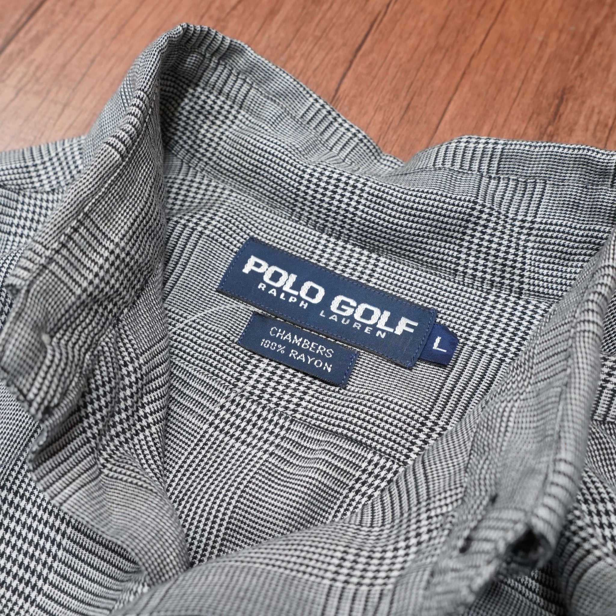90s Polo Ralph Lauren Shirt RAYON 千鳥柄 L