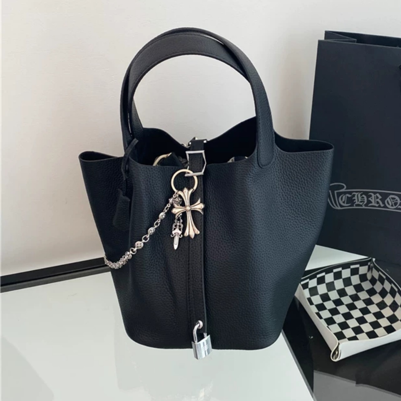 Genuine leather bucket bag (ME487)