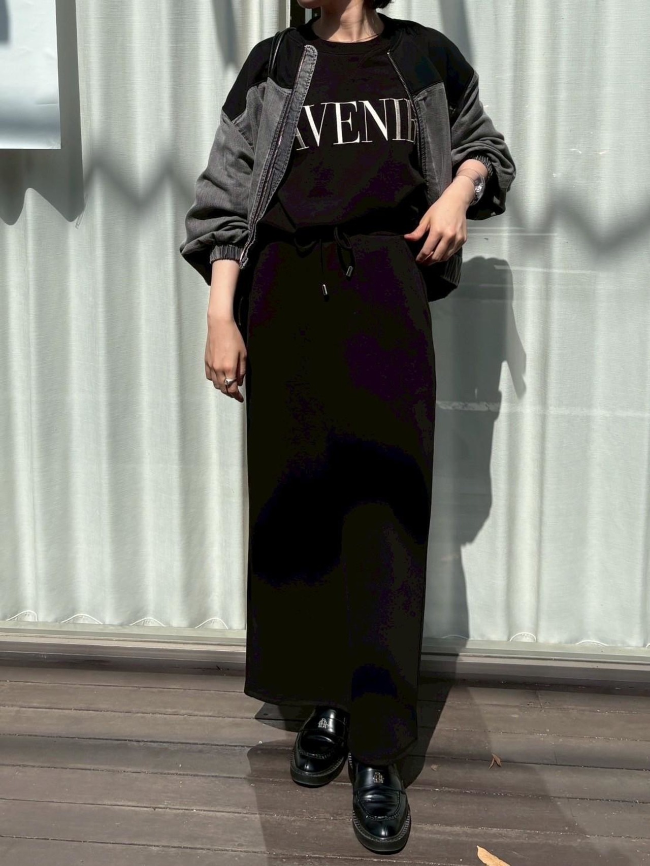 ROSIEEE 刺繍ロゴ5部袖スウェット　750332