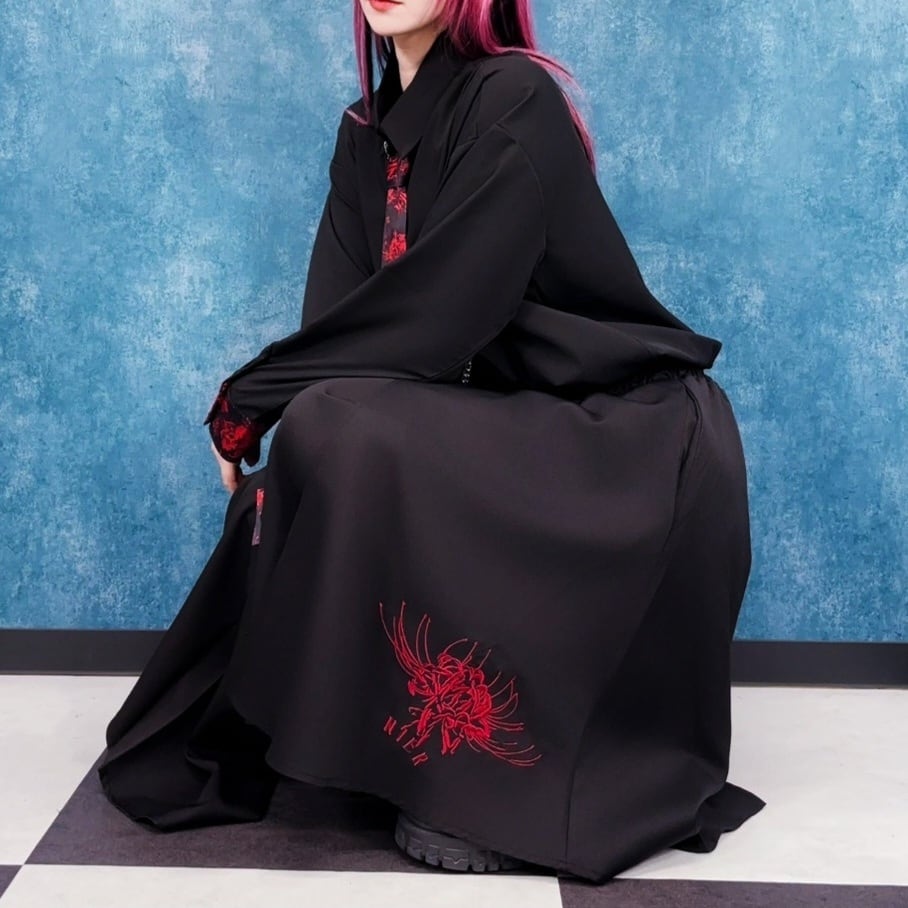 アシンメトリーフラップ付きWIDE PANTS【紅彼岸花】 | NIER CLOTHING