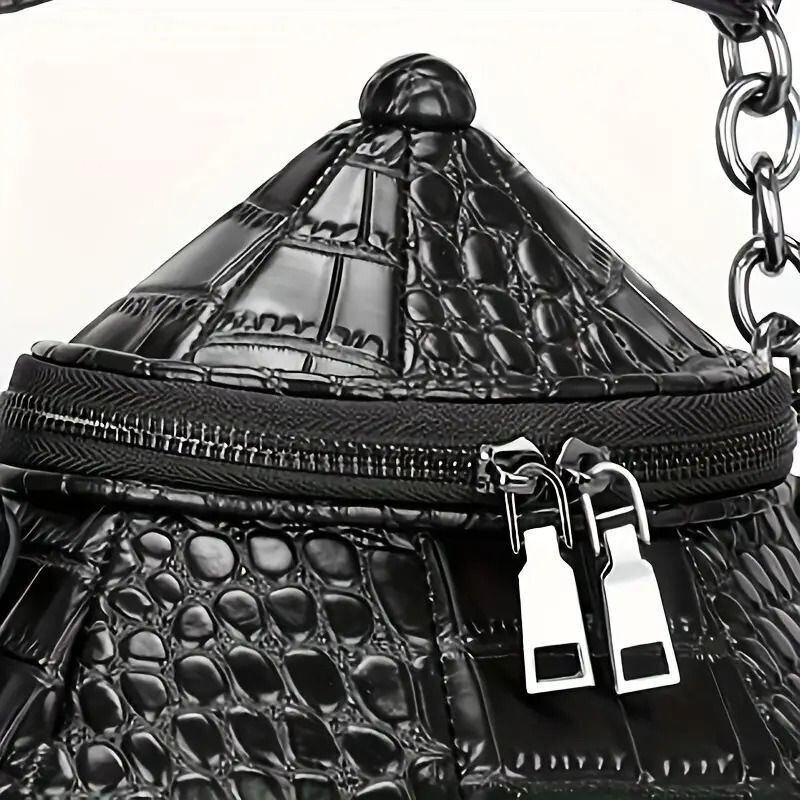 ティーポット型ハンドバッグ メッセンジャーバッグ クロコダイル風