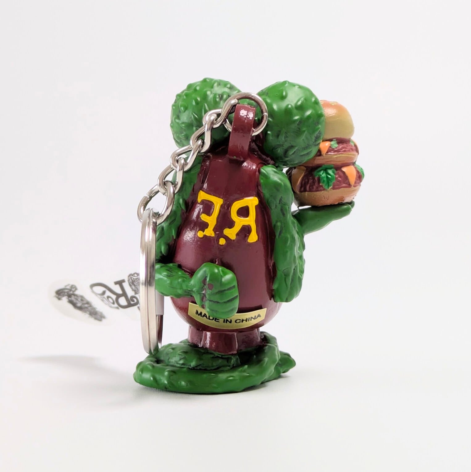 【 RAT FINK（ ラットフィンク ）】RATFINK with ハンバーガー PVCフィギュアキーホルダー 〚アメリカン雑貨 アメトイ〛