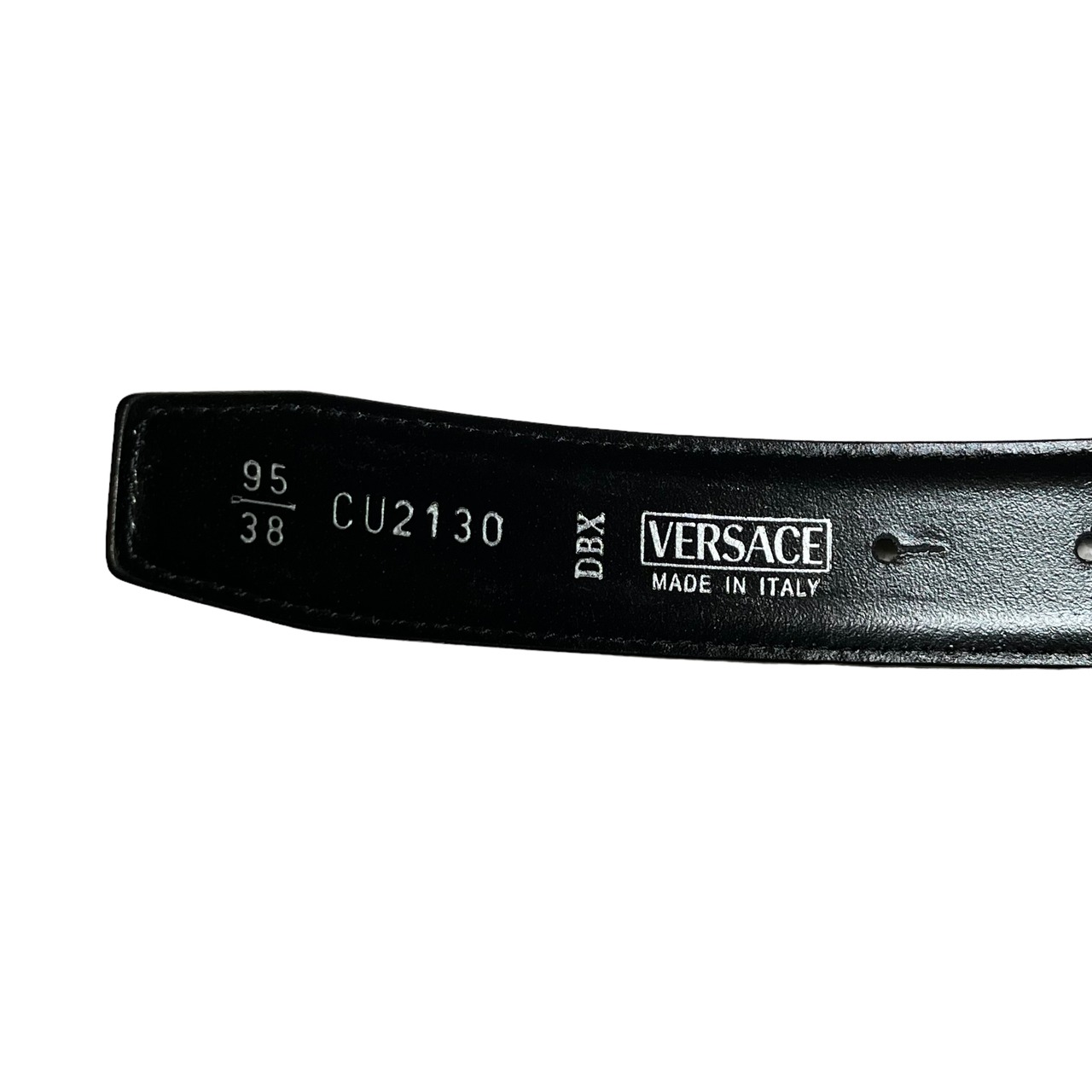 VERSACE black leather belt