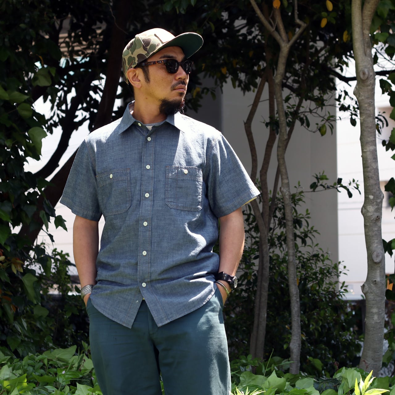 FILSON シャンブレーシャツ フィルソン SHORT SLEEVE CHAMBRAY SHIRT 半袖シャツ ワークシャツ INDIGO  インディゴ 20248774