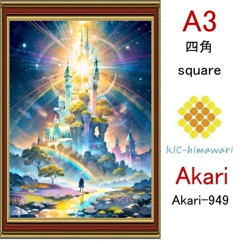 【国内製造】A3サイズ  四角ビーズ【akari-949】ダイヤモンドアート