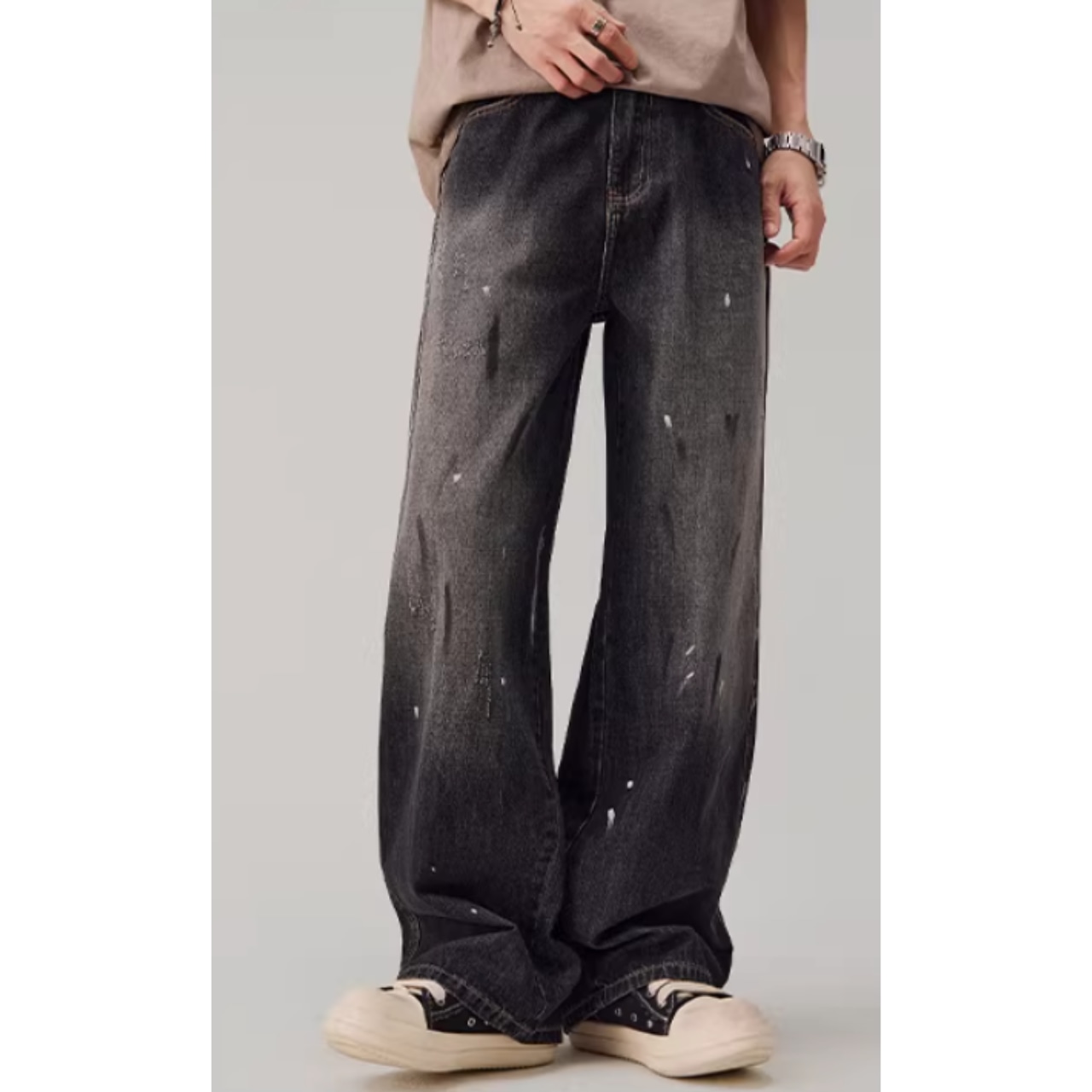 ダメージ加工 ストレートデニムパンツ af0051