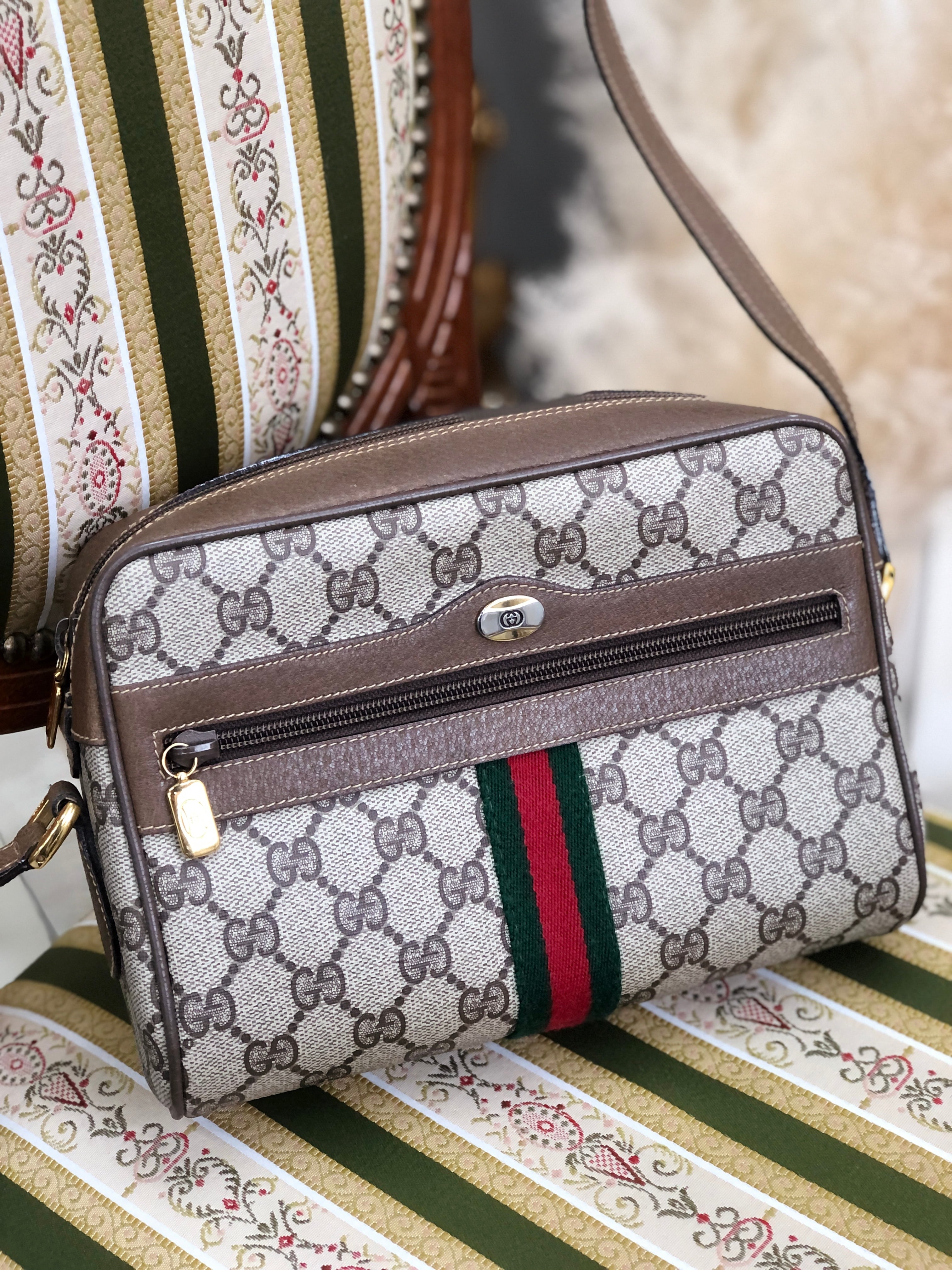 GUCCI グッチ シェリーライン オフィディア ショルダーバッグ ブラウン