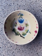ヴィンテージソンベ焼き／中深皿（花）