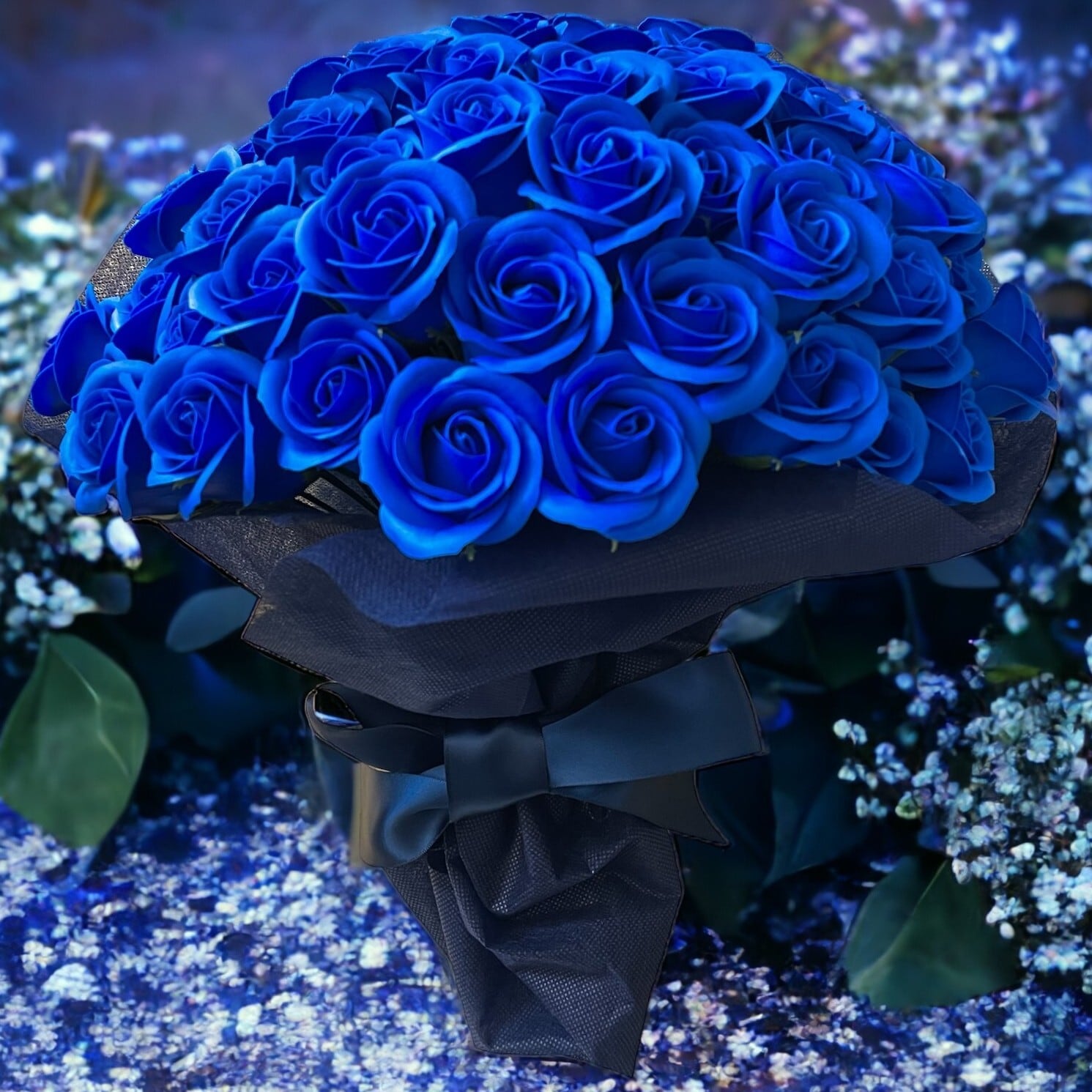 【1～2日発送】パープルミックス　L(100本)　サヴォンローズ　バラ花束 1～2日発送】パープルミックス L(100本) サヴォンローズ バラ花束 1～2