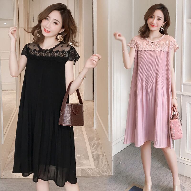 【新作】【送料無料】 M-3XL2020夏妊婦ドレス半袖レースパッチワークシフォンマタニティプリーツドレス甘い妊娠シフォンドレス ショート ハーフスリーブ 大人ガーリー スウィート キュート カジュアル サマー 夏物 AL expec313361963604