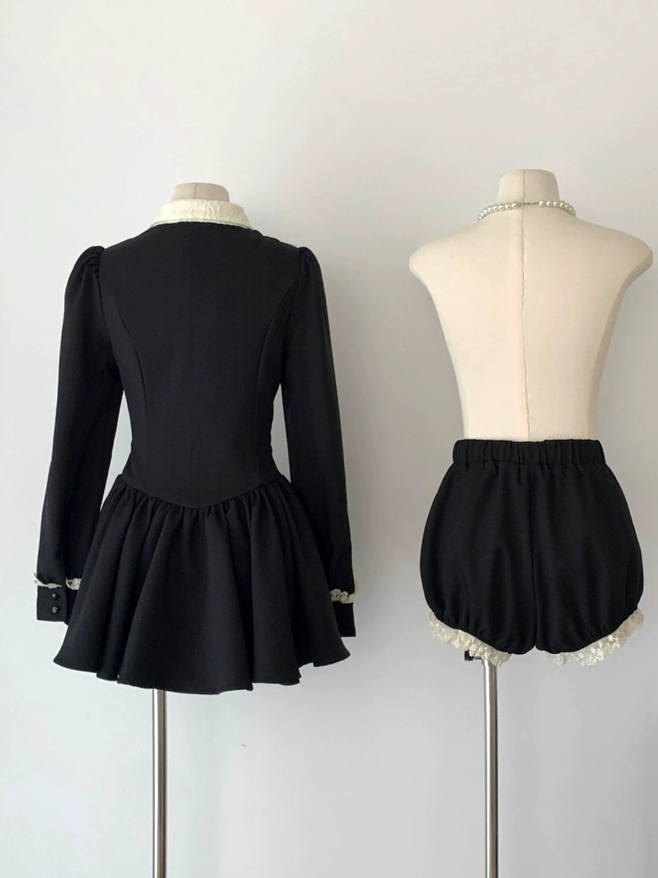 classical lace ribbon dress LK1900
