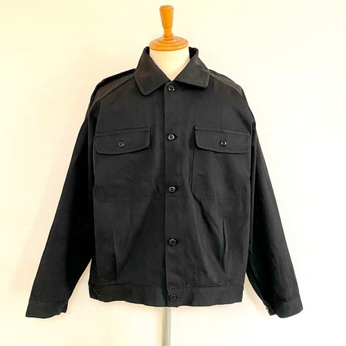 「岡山」Classic Chino Cloth Vintage Washer Trucker Jacket　Black