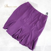 社交ダンス 衣装 ラテン スカート レッスンウェア 練習着 女性用 オールシーズン 紫 チャコット Chacott パープル系 無地 シンプル 派手 練習用 スポーツウェア ダンス衣装 フレアスカート 動きやすい おしゃれ デザイン 伸縮性 ポリエステル ポリウレタン レディース スカートスタイル ダンスタイム