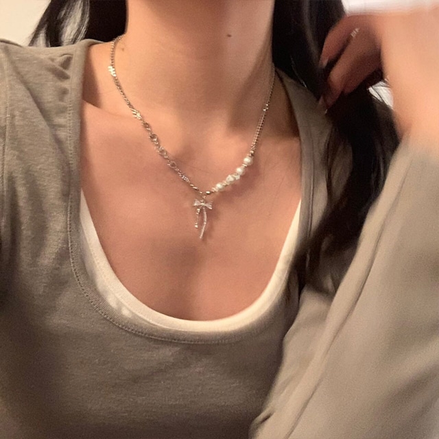 Somedayif夏の清冷感ジルコンネックレス 7s