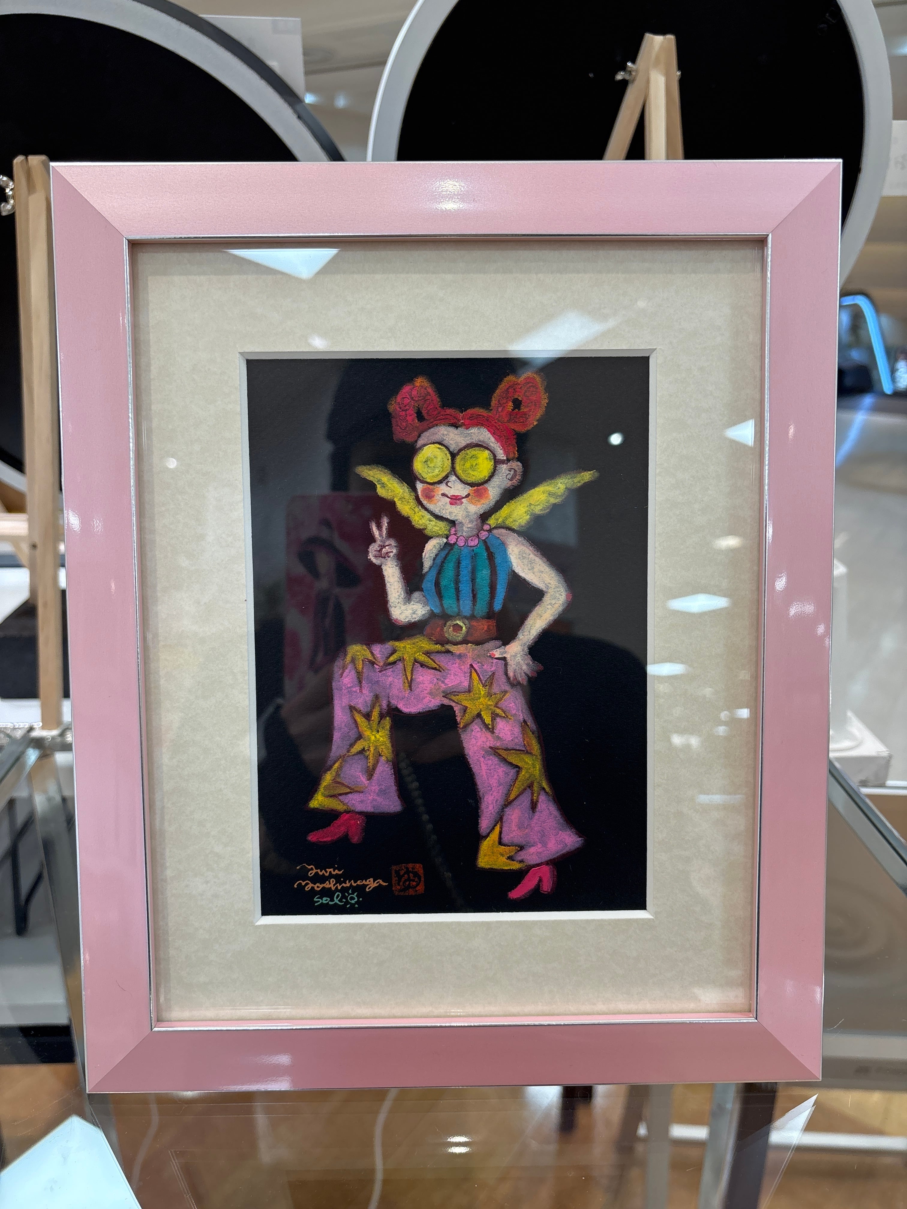 絵画〉吉永有里 「赤い帽子の女」ジークレー | YURI YOSHINAGA ART