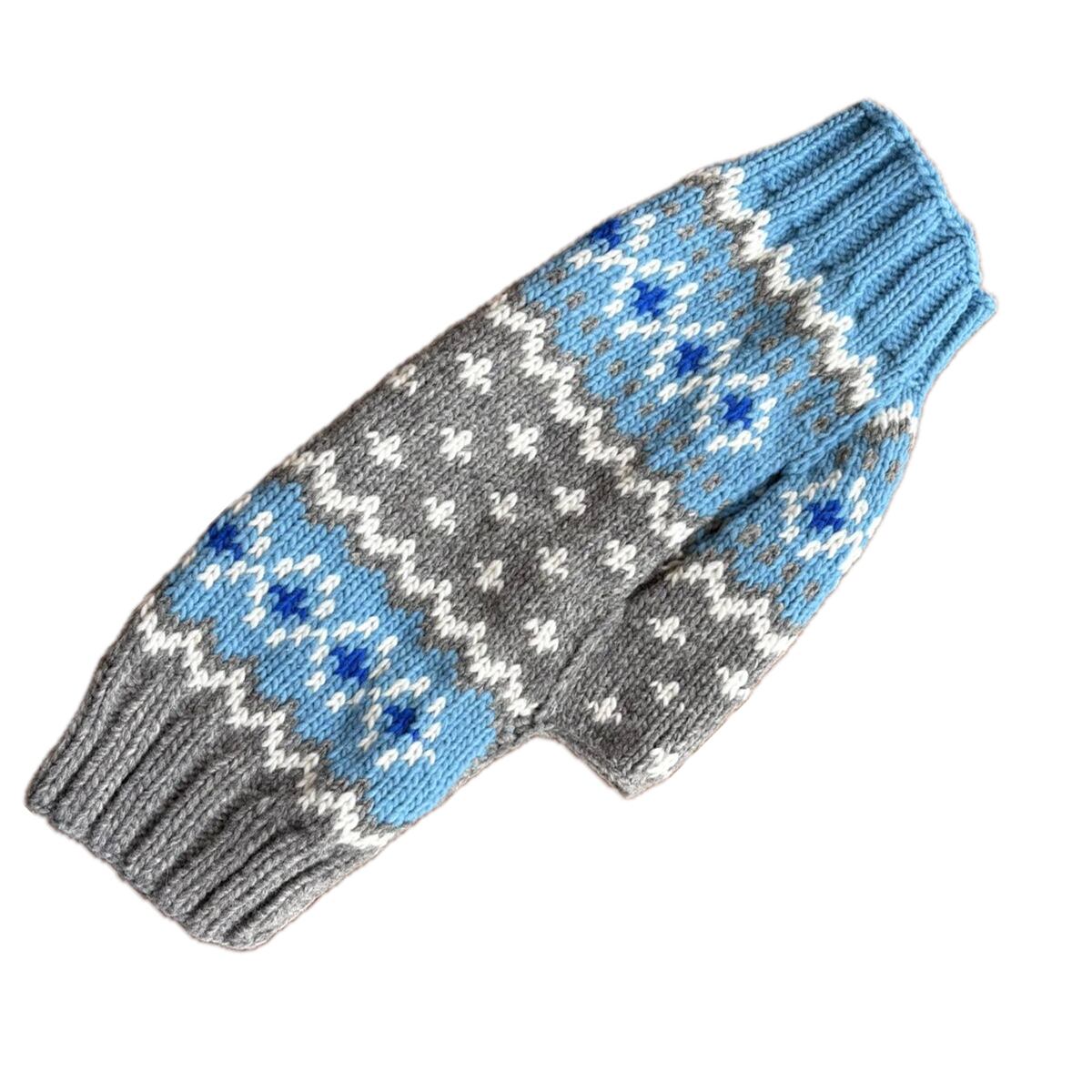 XSサイズ Chilly Dog Light Blue Fair Isle Dog Sweater チリードッグ