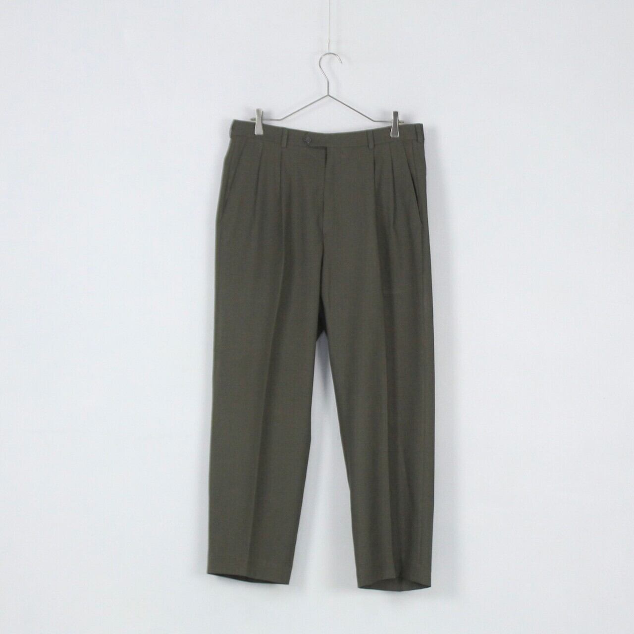 ダークオリーブカラー 2タック ワイドスラックス【FF-5646】 | cv
