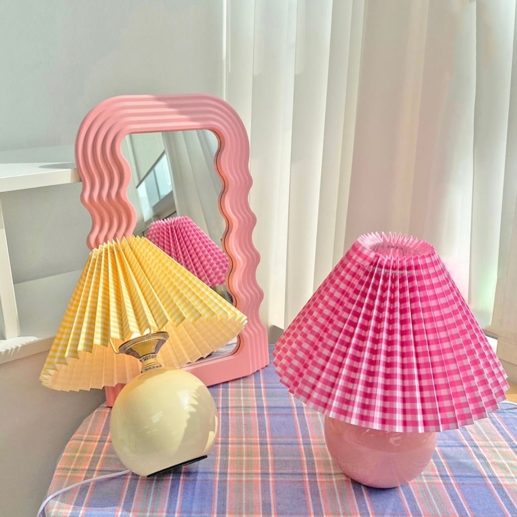 USBタイプ】check pleats LED room lamp 3colors / チェック プリーツ