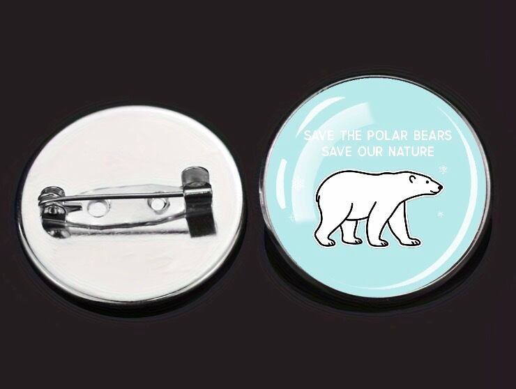 Save the Polar Bears ブローチ | C-Polar Dreams