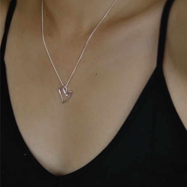 S925 Heart paint necklace (N161)