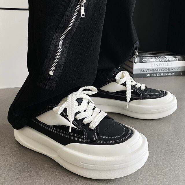 【予約販売】スニーカー 韓国 メンズ スニーカー キャンバス シンプル 厚底 靴 ブラック 黒 デザイン お洒落 カジュアル ストリート 24cm/24.5cm/25cm/25.5cm/26cm/26.5cm/27cm